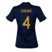 Cheap France Raphael Varane #4 Home Football Shirt Women World Cup 2022 Short Sleeve